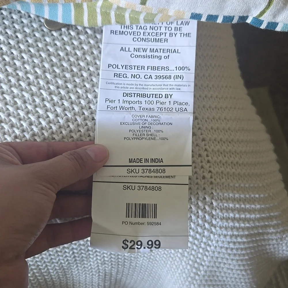 Pier 1 Imports Floral Embroidered Accent Pillow